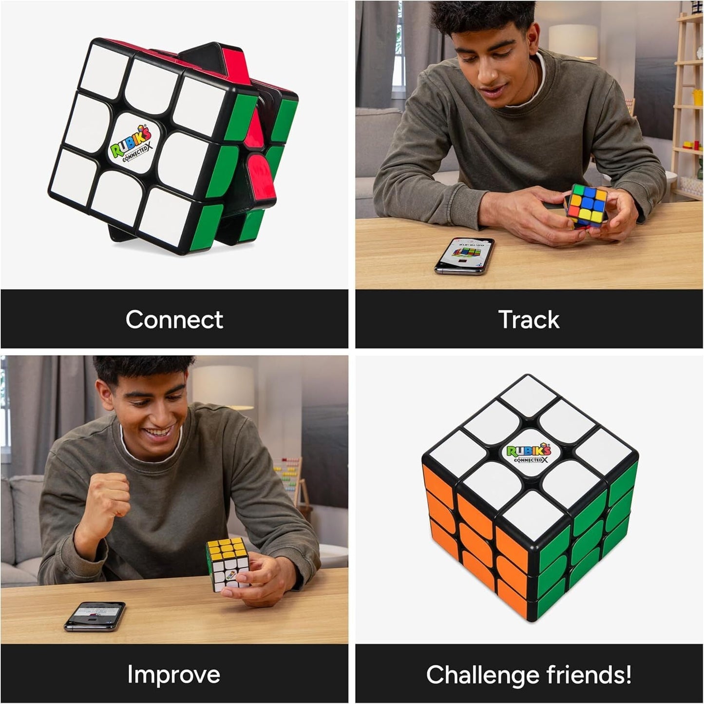 Rubik's Cube ConnectedX 3x3 Bluetooth Brain Teaser Toy for Ages 8+