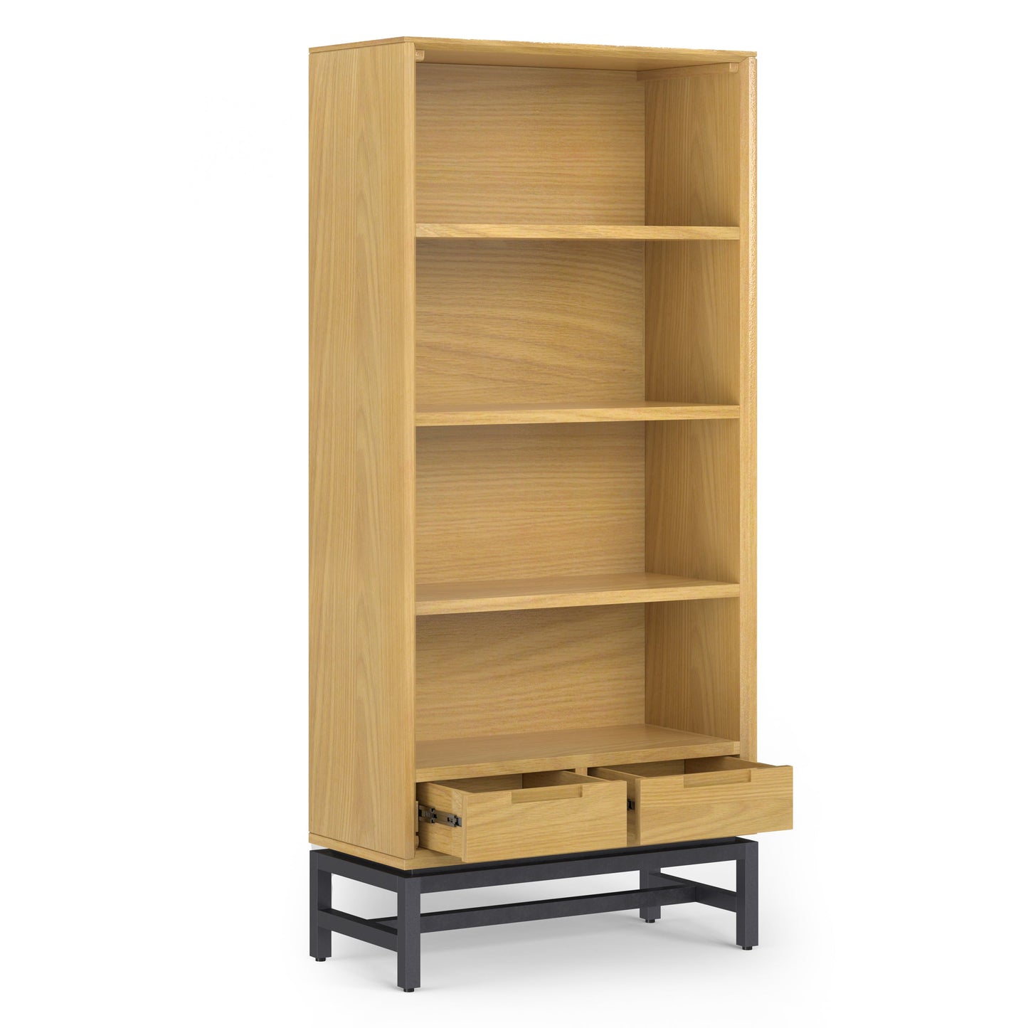 Infinite Bookcase with Adjustable Shelves and 2 Small Drawers