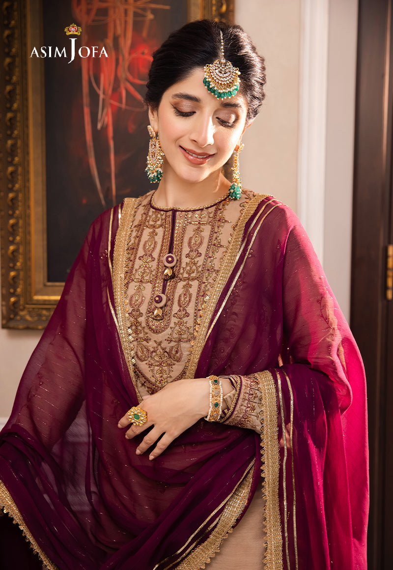 AJZS-12 EMBROIDERED CHANDERI COTTON 3 PCS