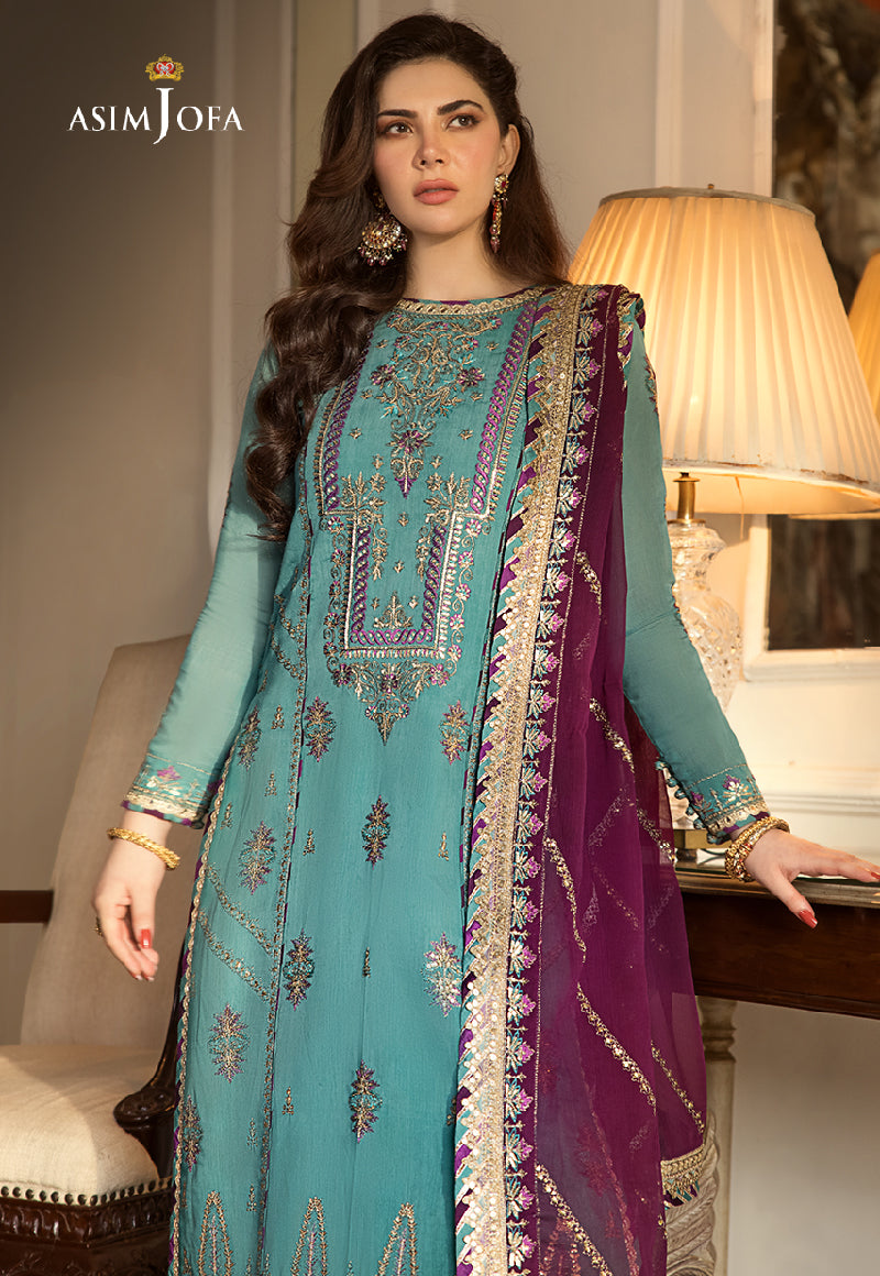 AJZS-17 EMBROIDERED CHANDERI COTTON 3 PCS
