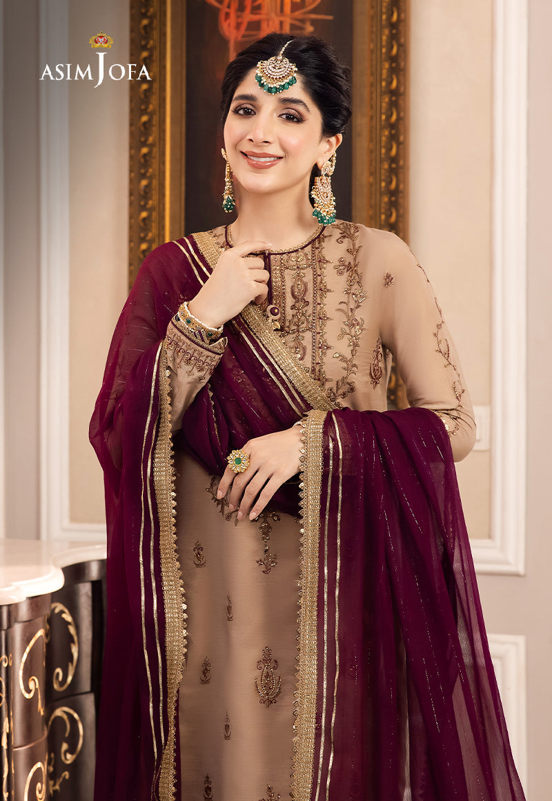 AJZS-12 EMBROIDERED CHANDERI COTTON 3 PCS