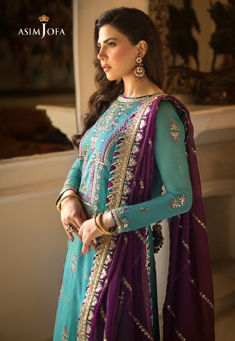 AJZS-17 EMBROIDERED CHANDERI COTTON 3 PCS