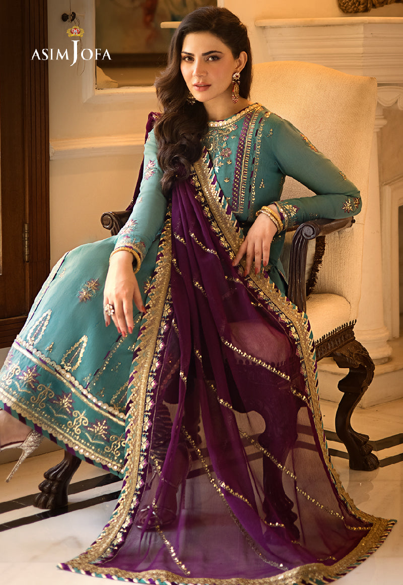 AJZS-17 EMBROIDERED CHANDERI COTTON 3 PCS