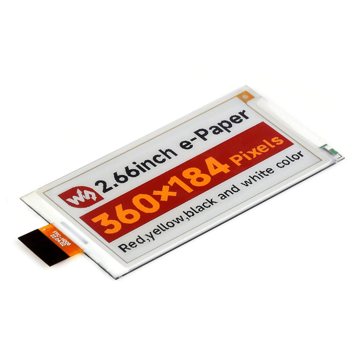 2.66" E-Paper Raw Display Panel (360 x 184)