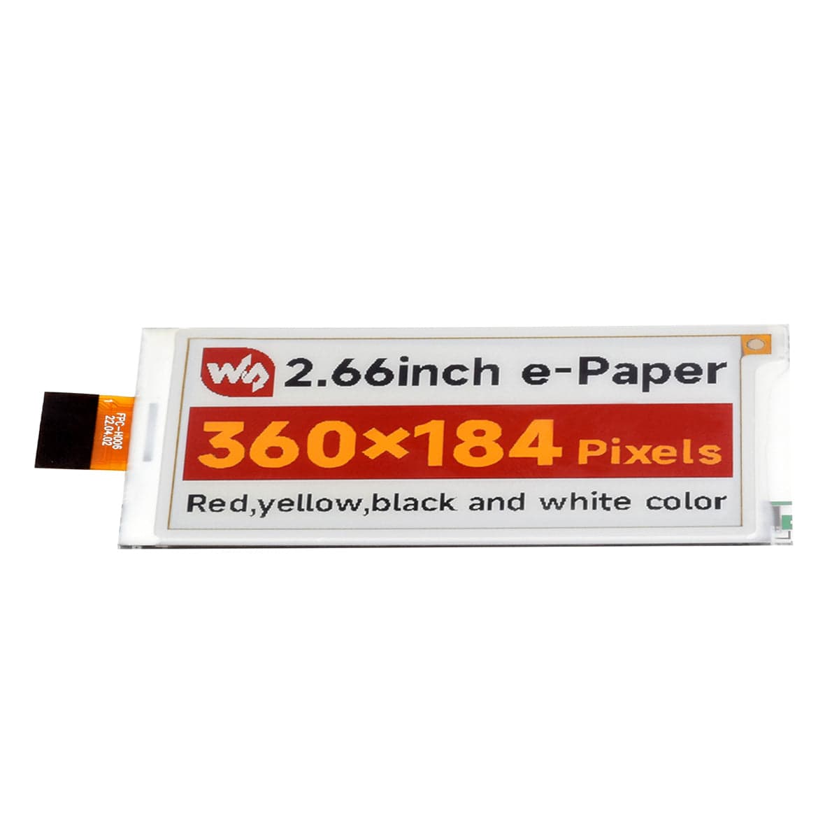 2.66" E-Paper Raw Display Panel (360 x 184)
