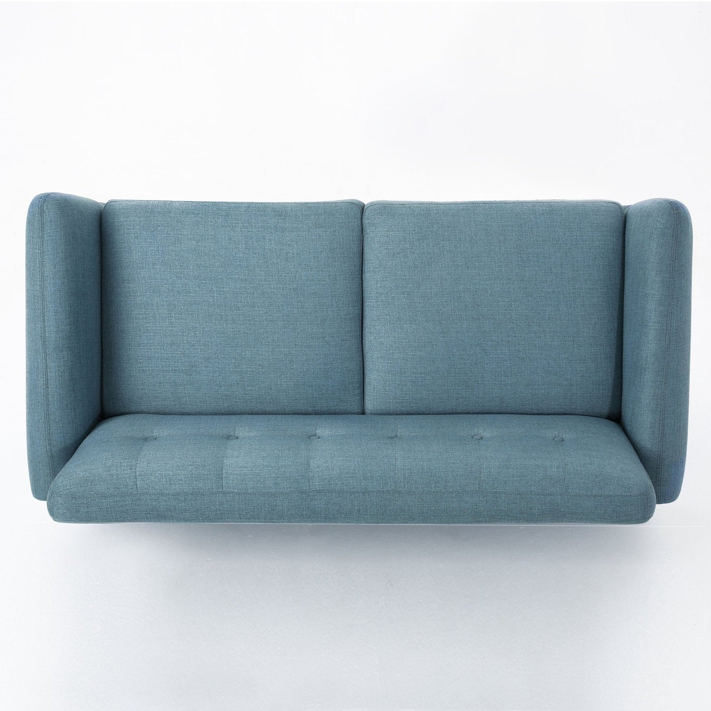 2-Seater Loveseat with Button Tufted Back and Solid Wood Legs