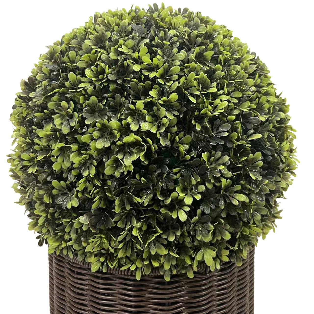 20" Ball Topiary Faux Plant in Woven Pot