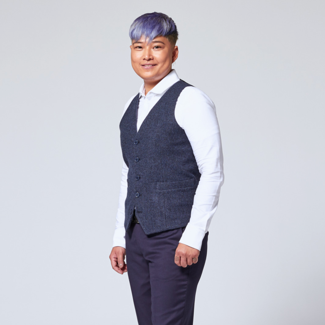 Dark Navy Tweed Vest