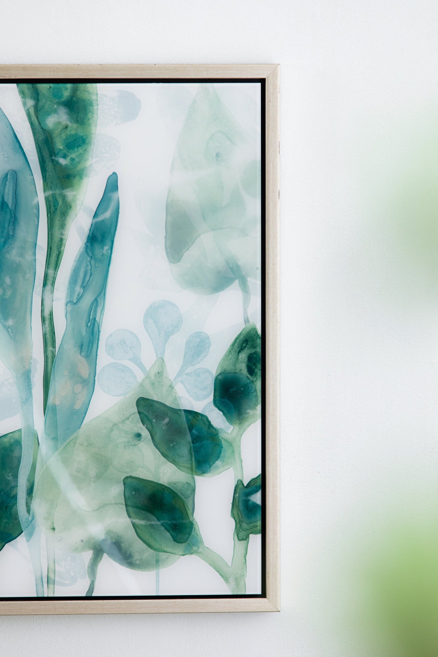 Wall Art with Watercolor Leaf Acrylic Prints, Set of 2