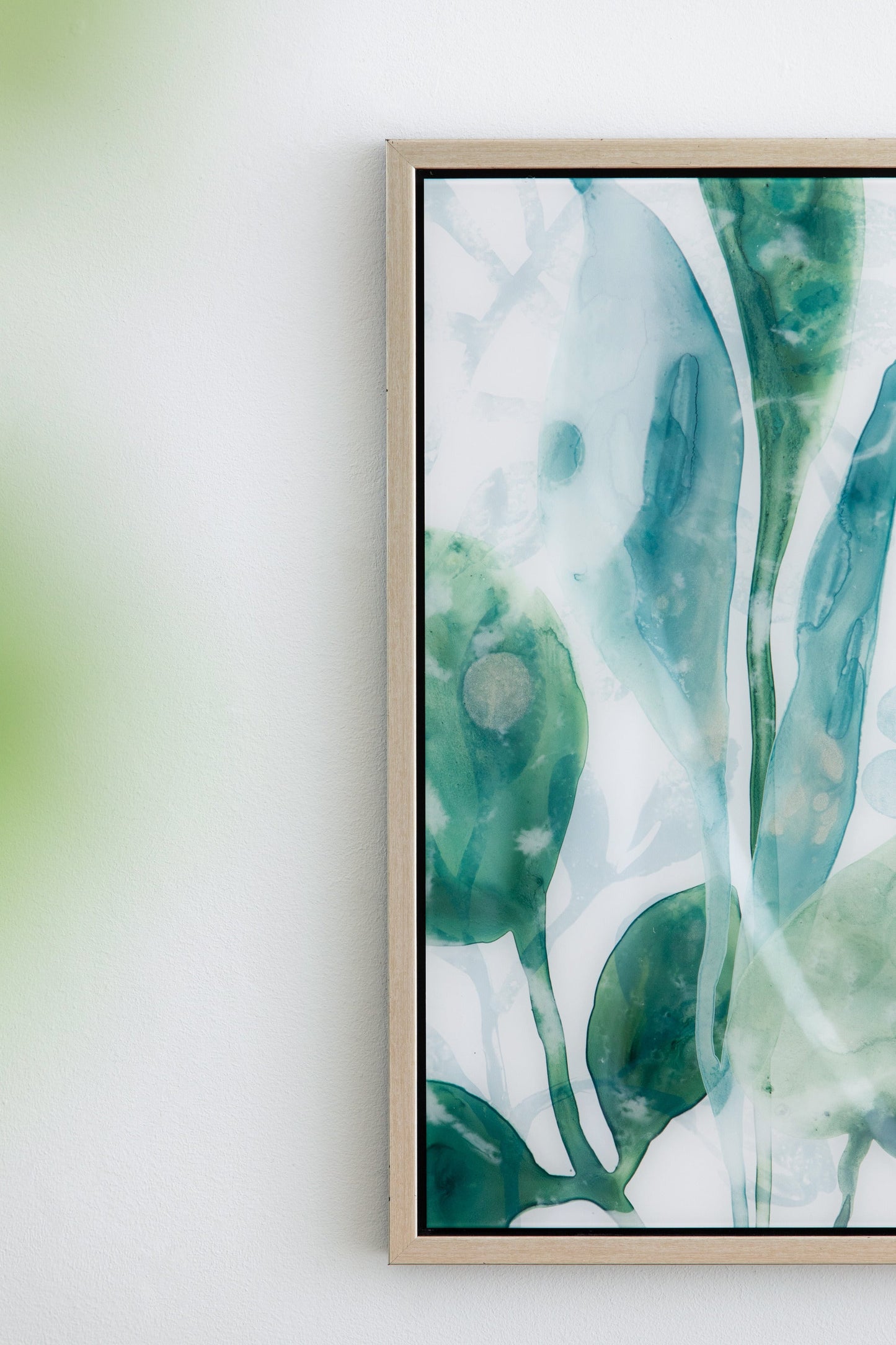 Wall Art with Watercolor Leaf Acrylic Prints, Set of 2