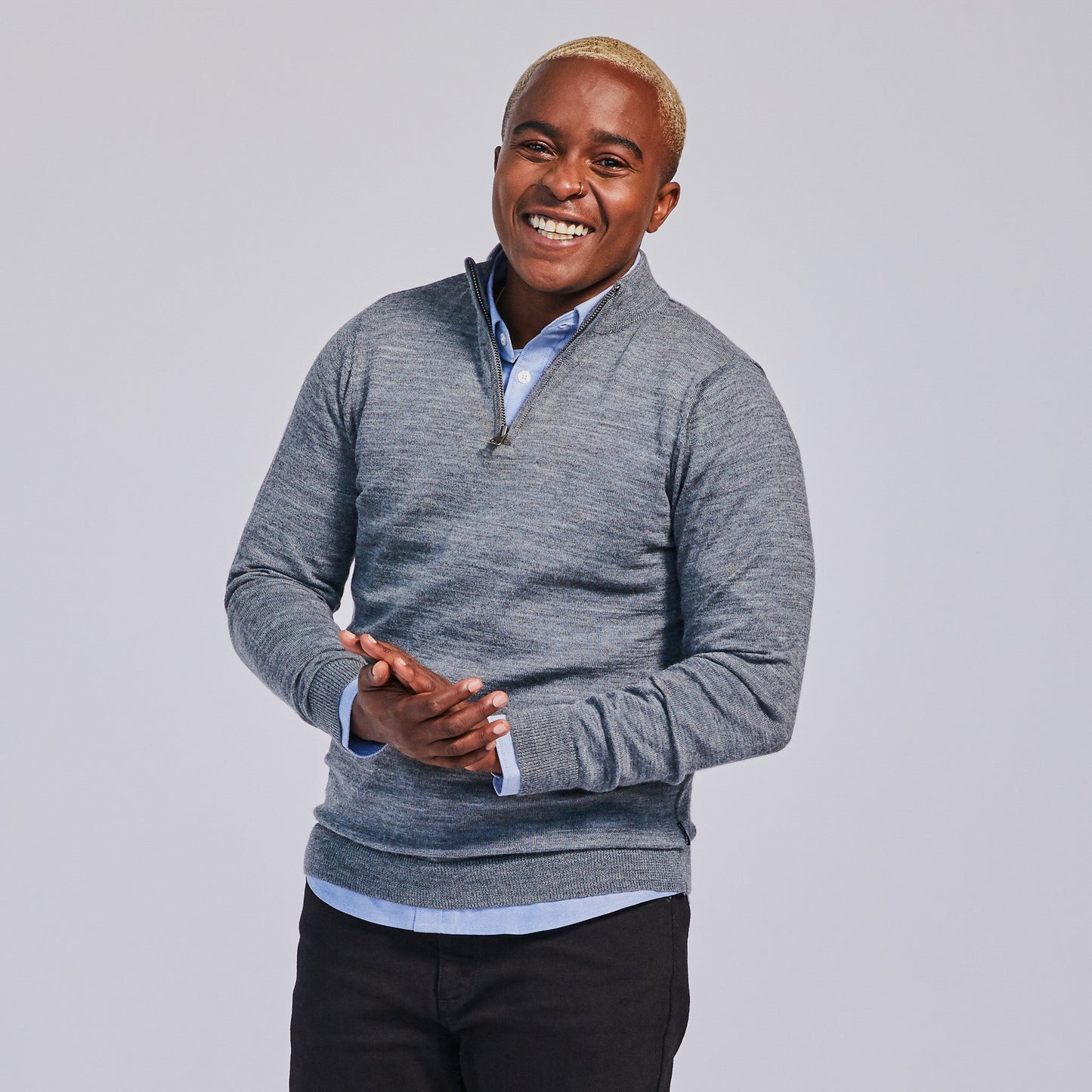 The Frances Gray Quarter-Zip Sweater