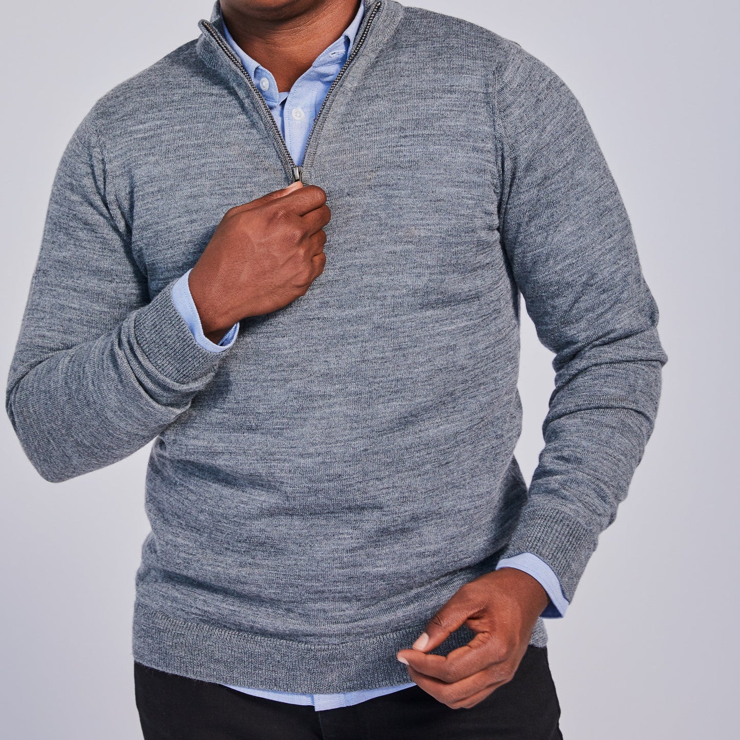 The Frances Gray Quarter-Zip Sweater
