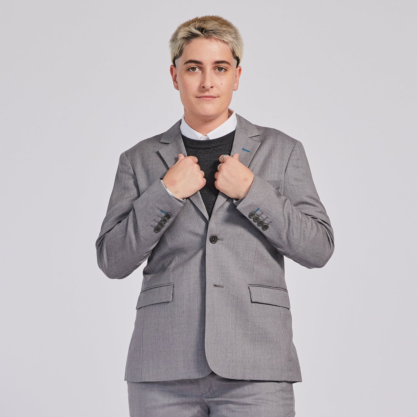 The Georgie Light Gray Suit Blazer