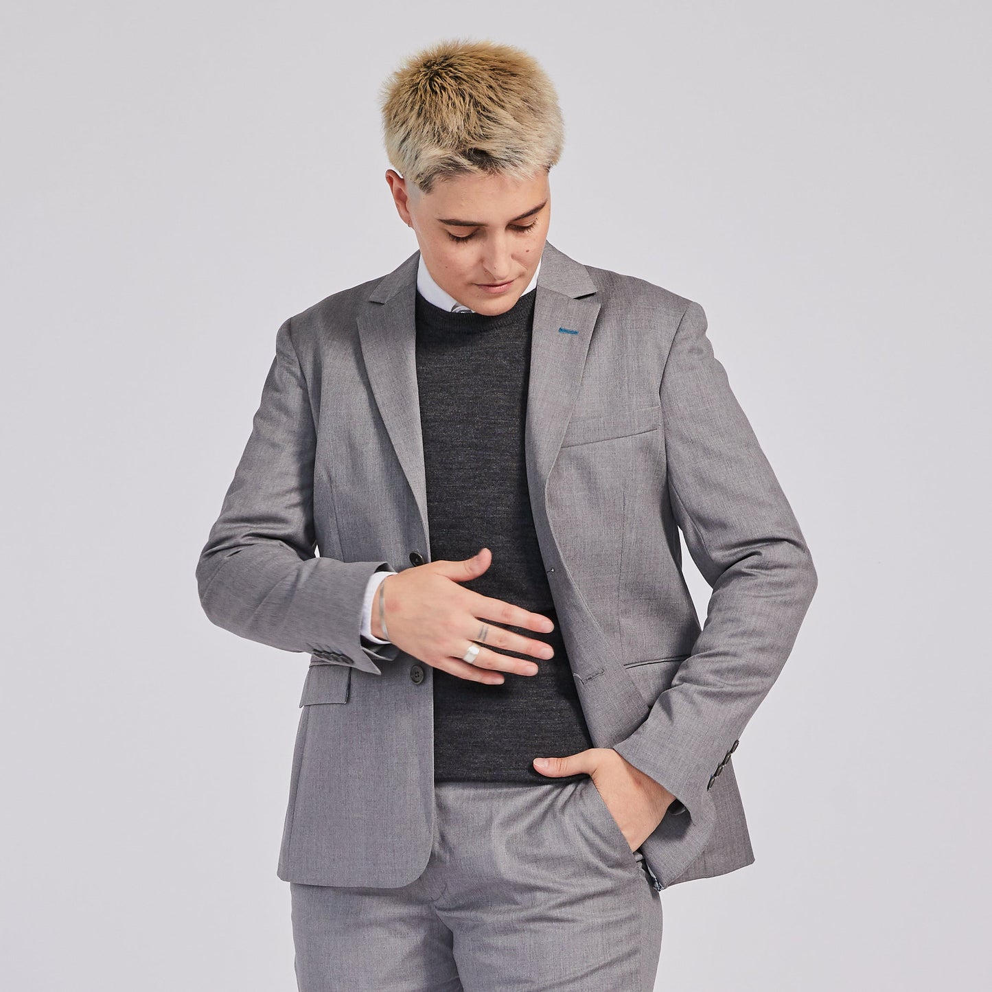 The Georgie Light Gray Suit Blazer
