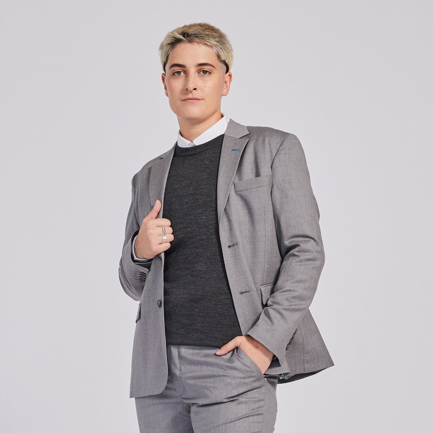 The Georgie Light Gray Suit Blazer