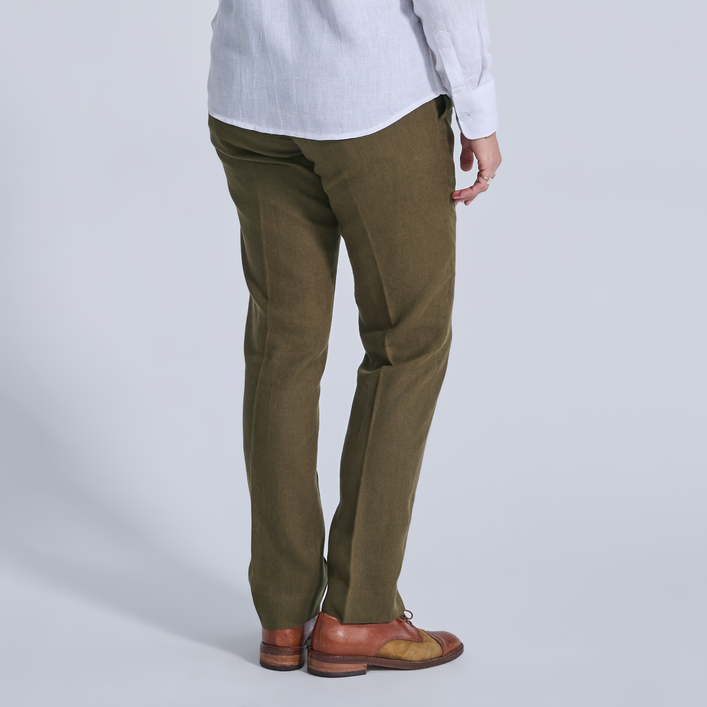 Deep Moss Linen Dress Pants
