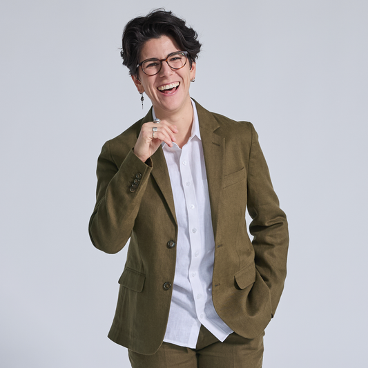 Deep Moss Linen Blazer