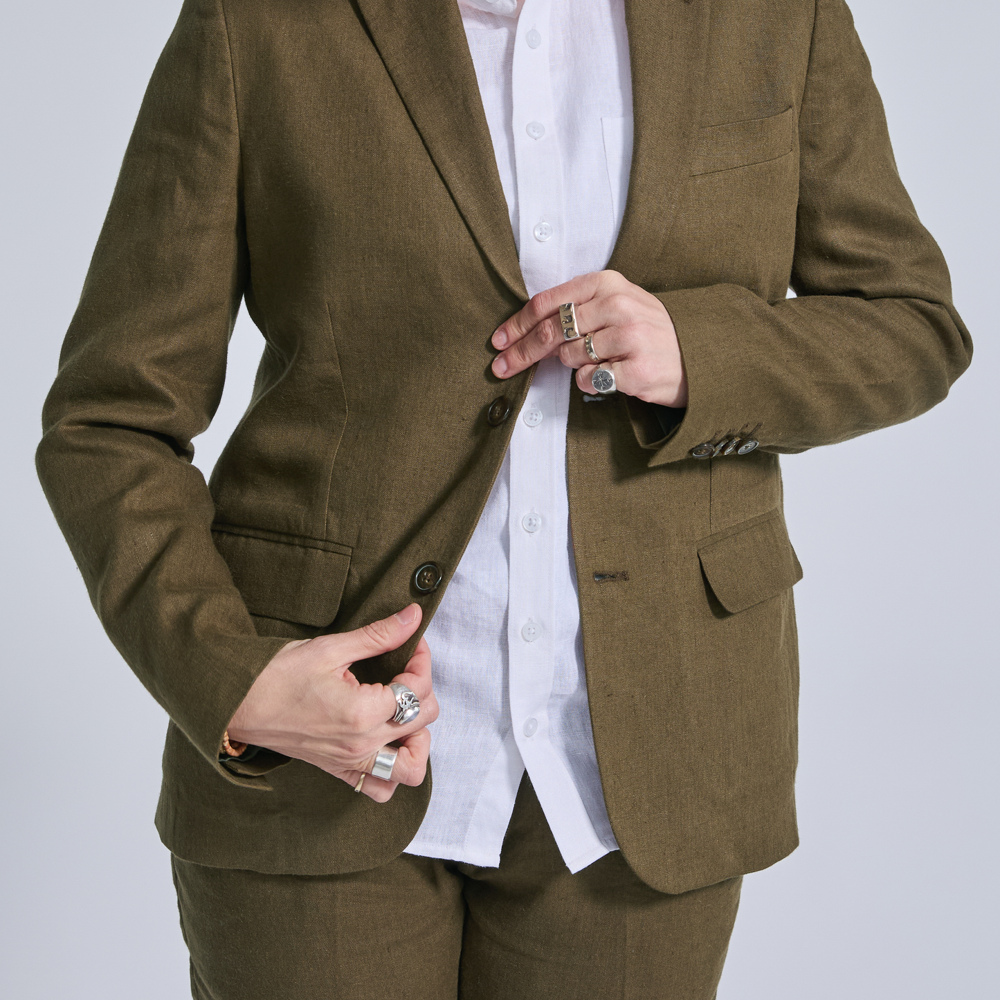 Deep Moss Linen Blazer