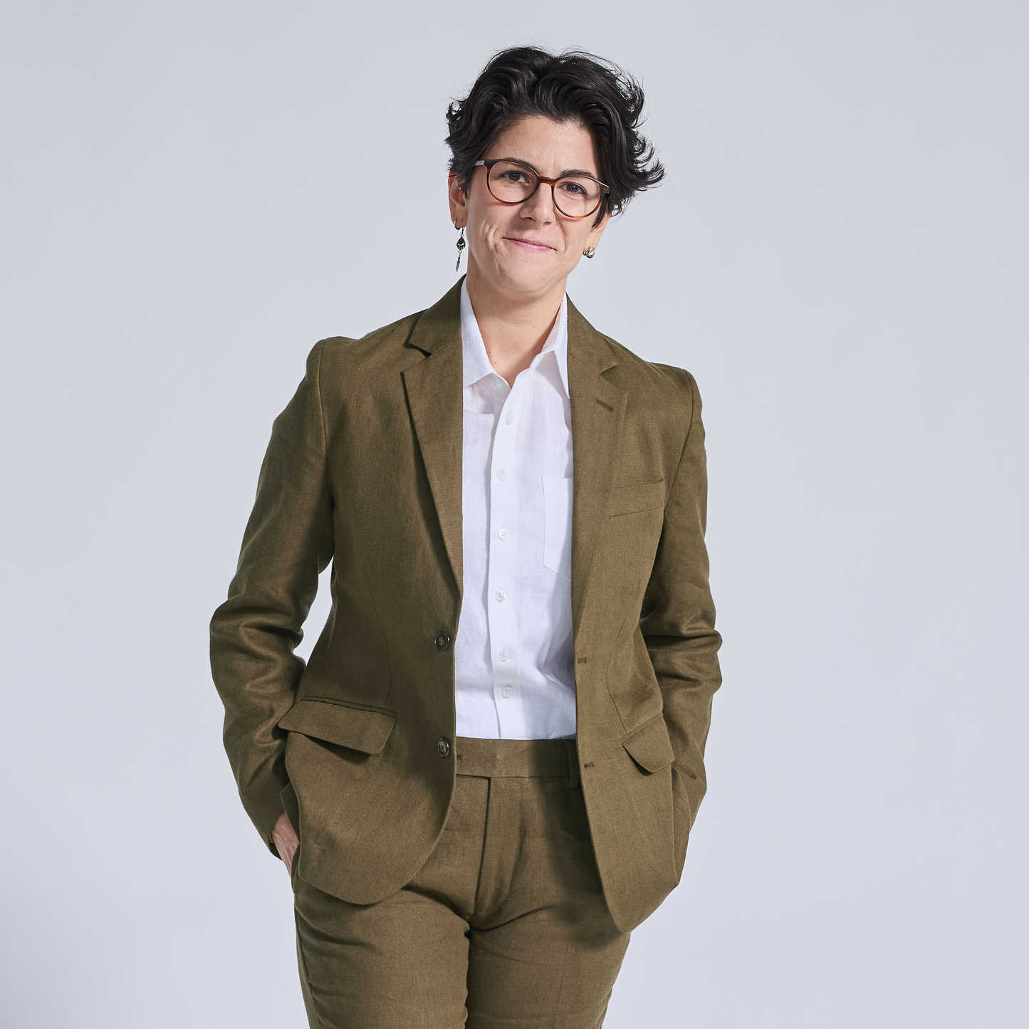 Deep Moss Linen Blazer