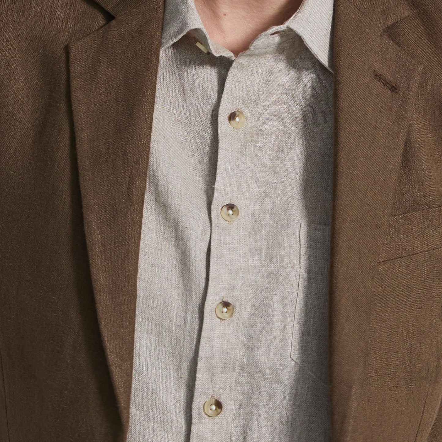 Sandstone Linen Short-Sleeve Shirt