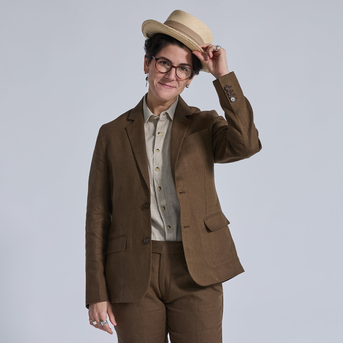 Sandstone Linen Short-Sleeve Shirt