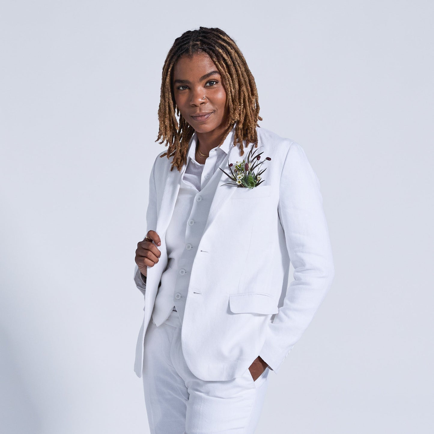 White Sand Linen Blazer
