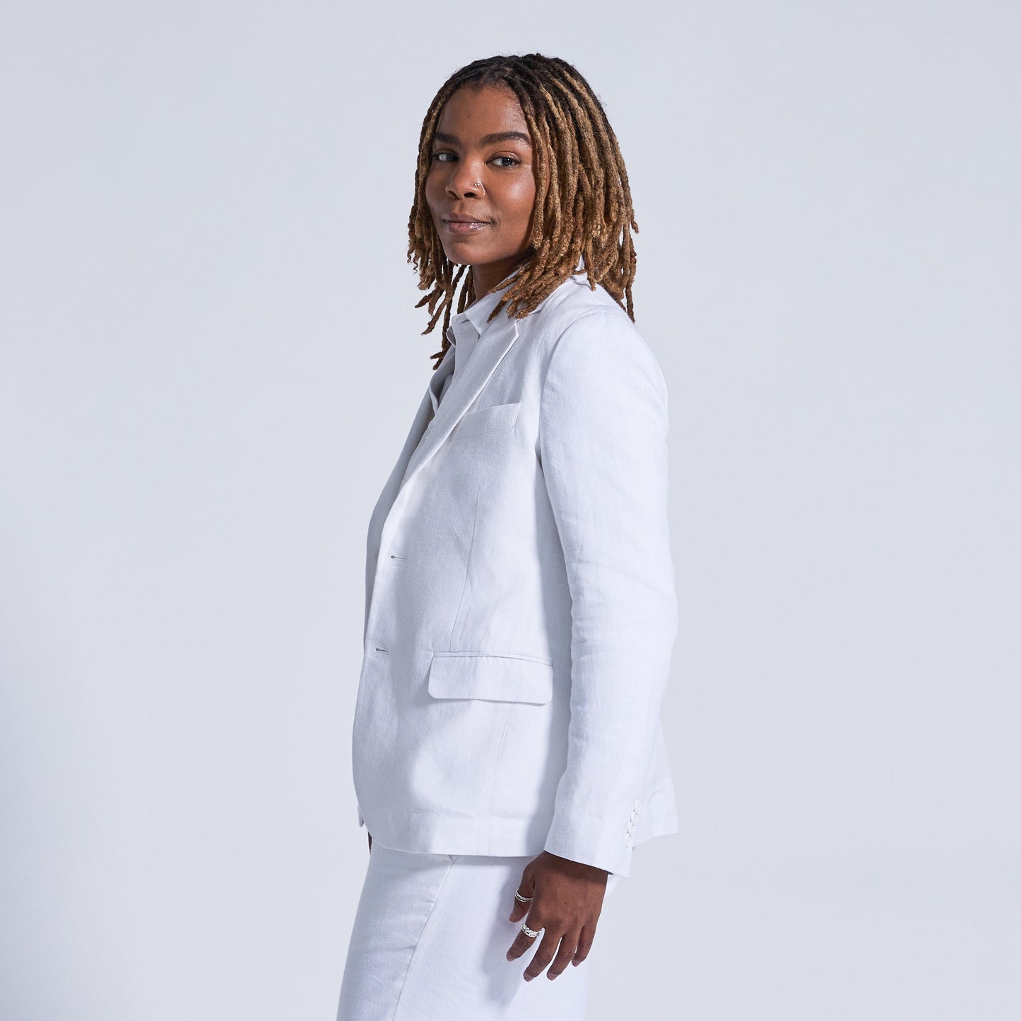 White Sand Linen Blazer