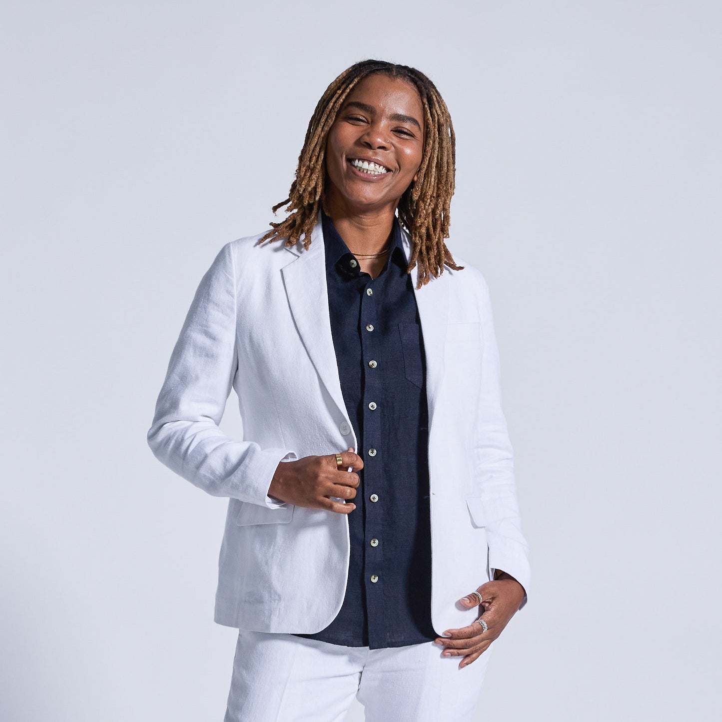 White Sand Linen Blazer