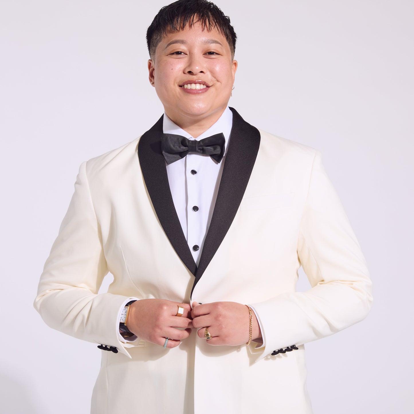 The Kirrin Ivory Tuxedo Suit Blazer