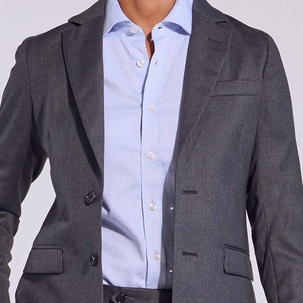 Frankie Blue Swiss Dot Classic Dress Shirt