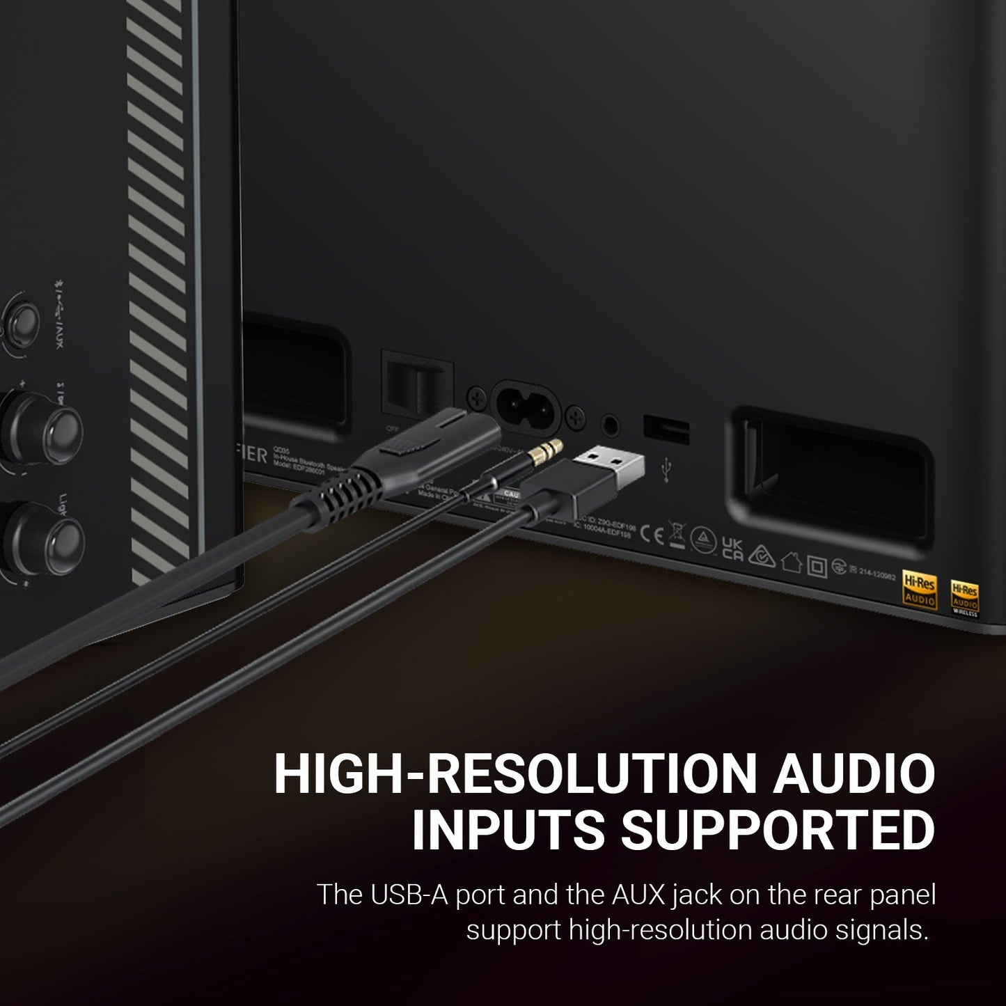 Edifier Tabletop Bluetooth Speaker Hi-Res Audio & Hi-Res Audio Wireless Certified Computer Speaker (Black)