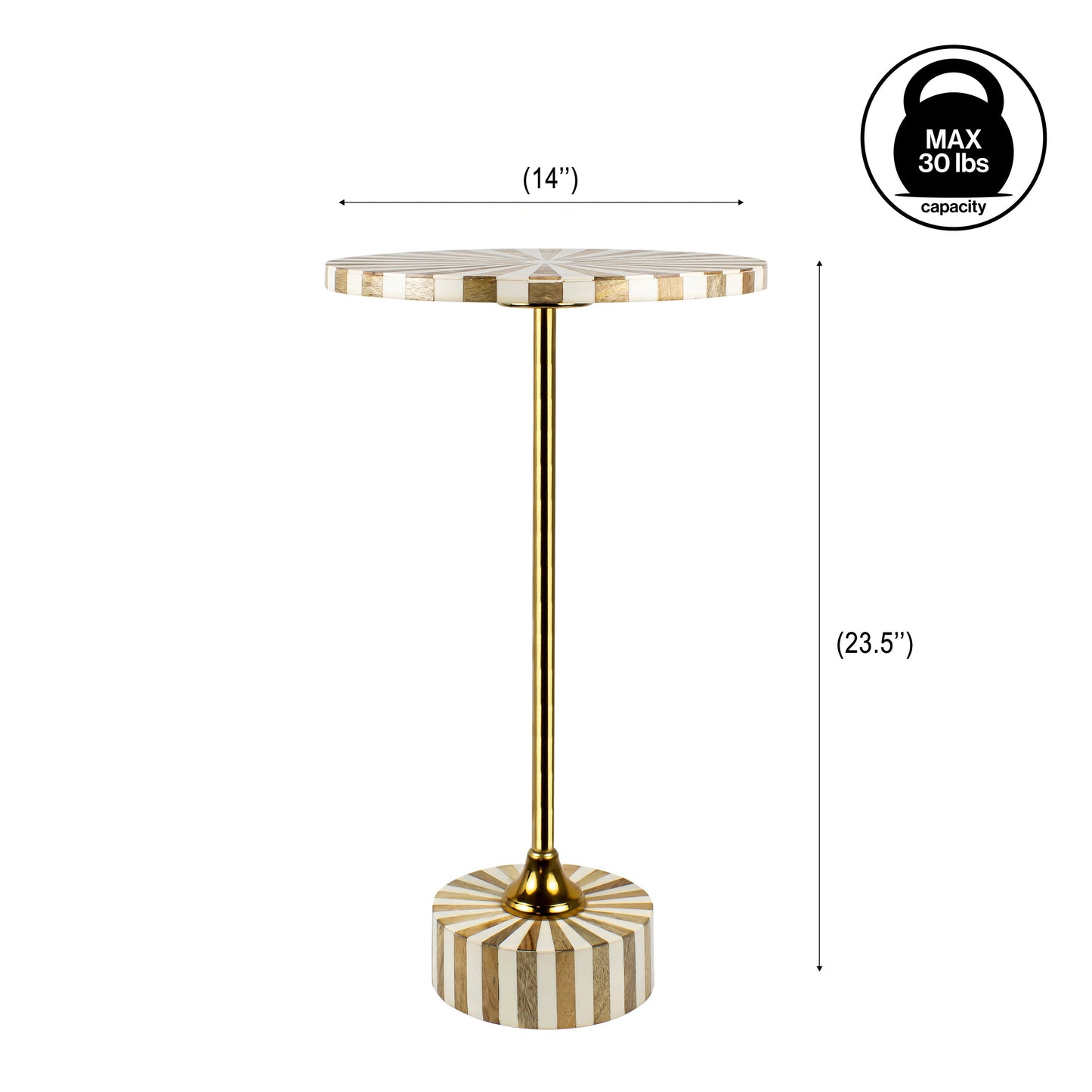 Calix Contemporary Minimalist Metal/Resin Round End Table