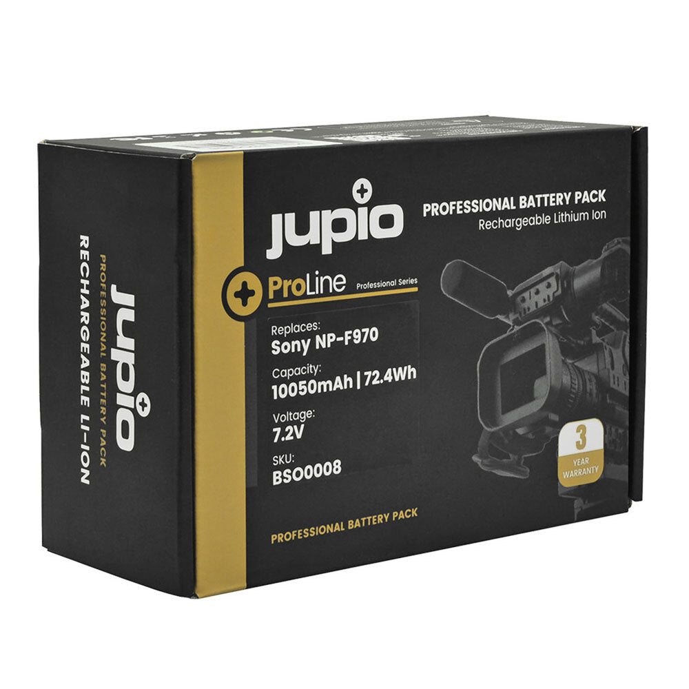 Jupio ProLine Li-ion 7.2V 10050mAh Battery For Sony NP-F970 Camera