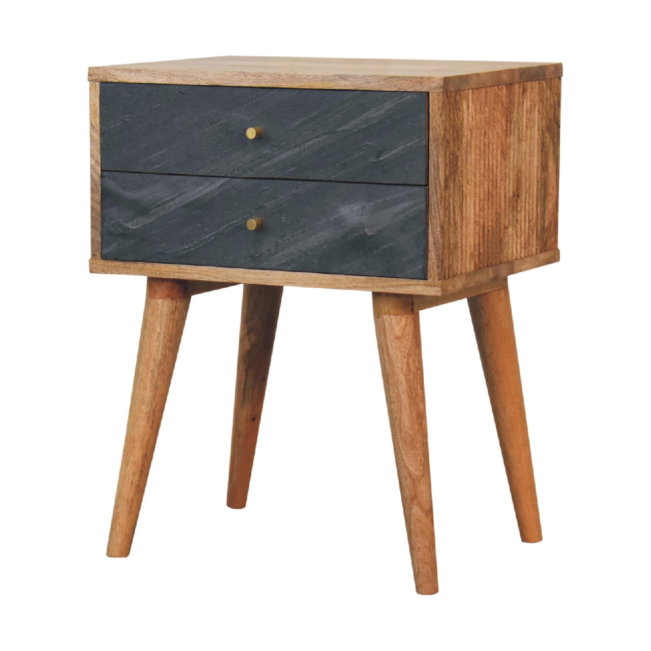 Solid Wood Beside with 2 Drawers