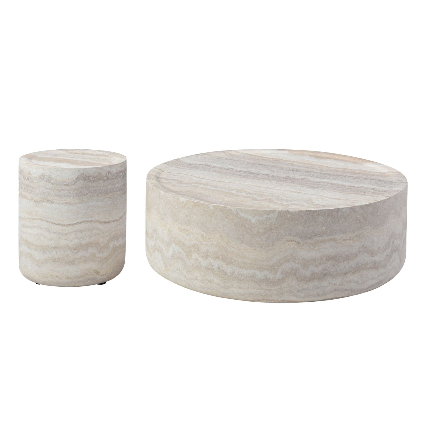 Willowed 2-Piece Coffee Table Set with Round Tabletop
