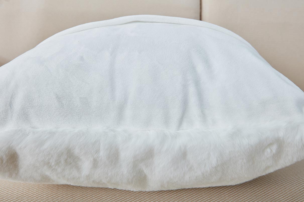 Floryn Luxury Chinchilla Faux Fur Pillow, 18" x 18"