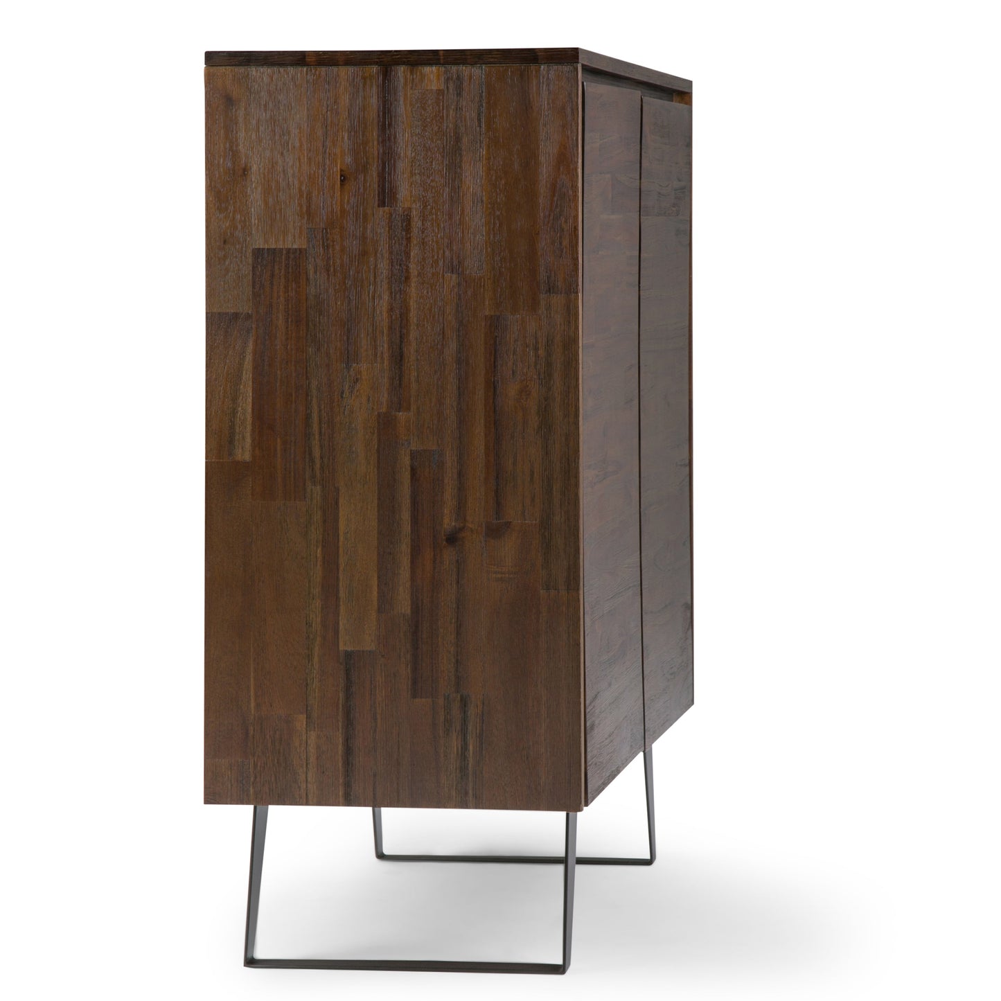 Passage 2-Door Storage Cabinet with 4 Adjustable Shelves and Metal Angled Legs