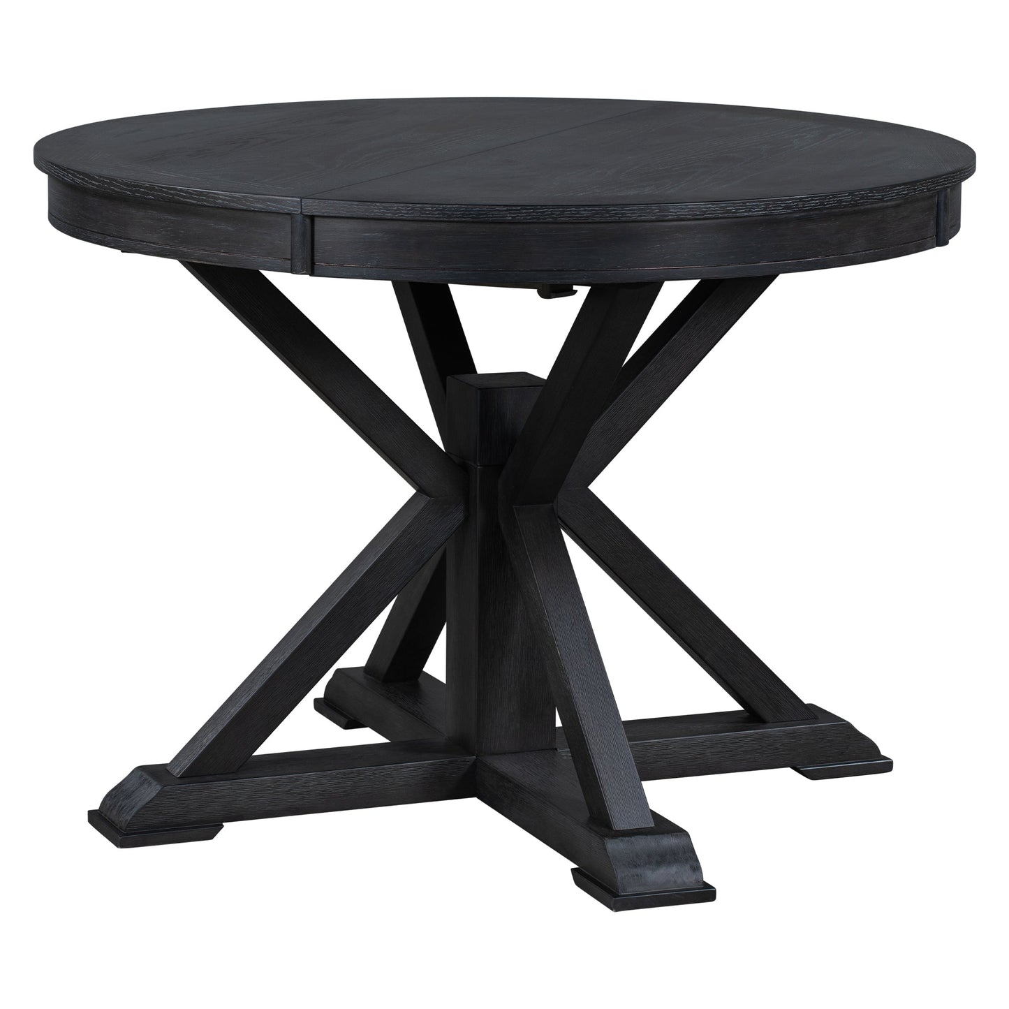 Melin Extendable Dining Table with Wood Frame and X-Shaped Base