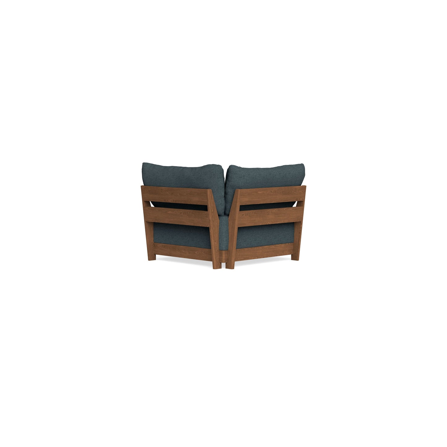 Modular Bondi Espresso Corner Chair in Ocean Gray | Memory Foam Blend