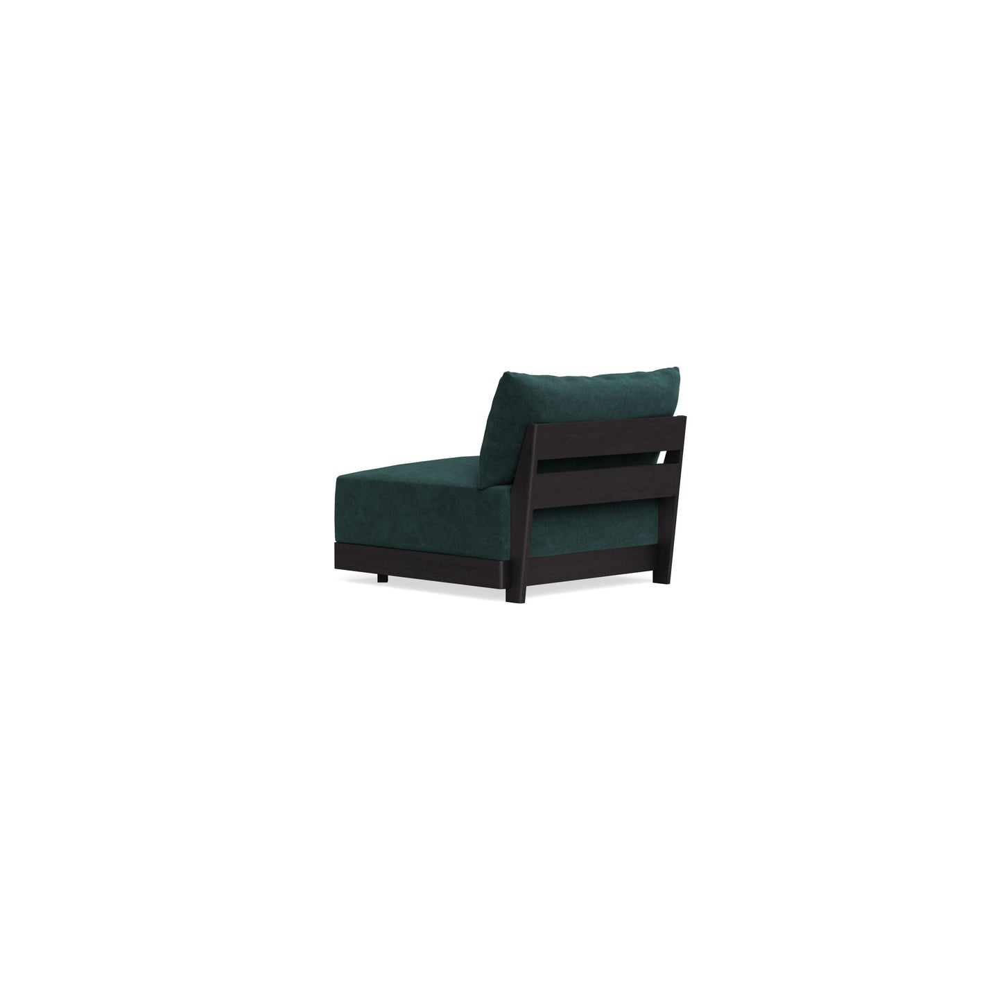 Modular Bondi Black Armless Chair in Harbor Blue | Memory Foam Blend