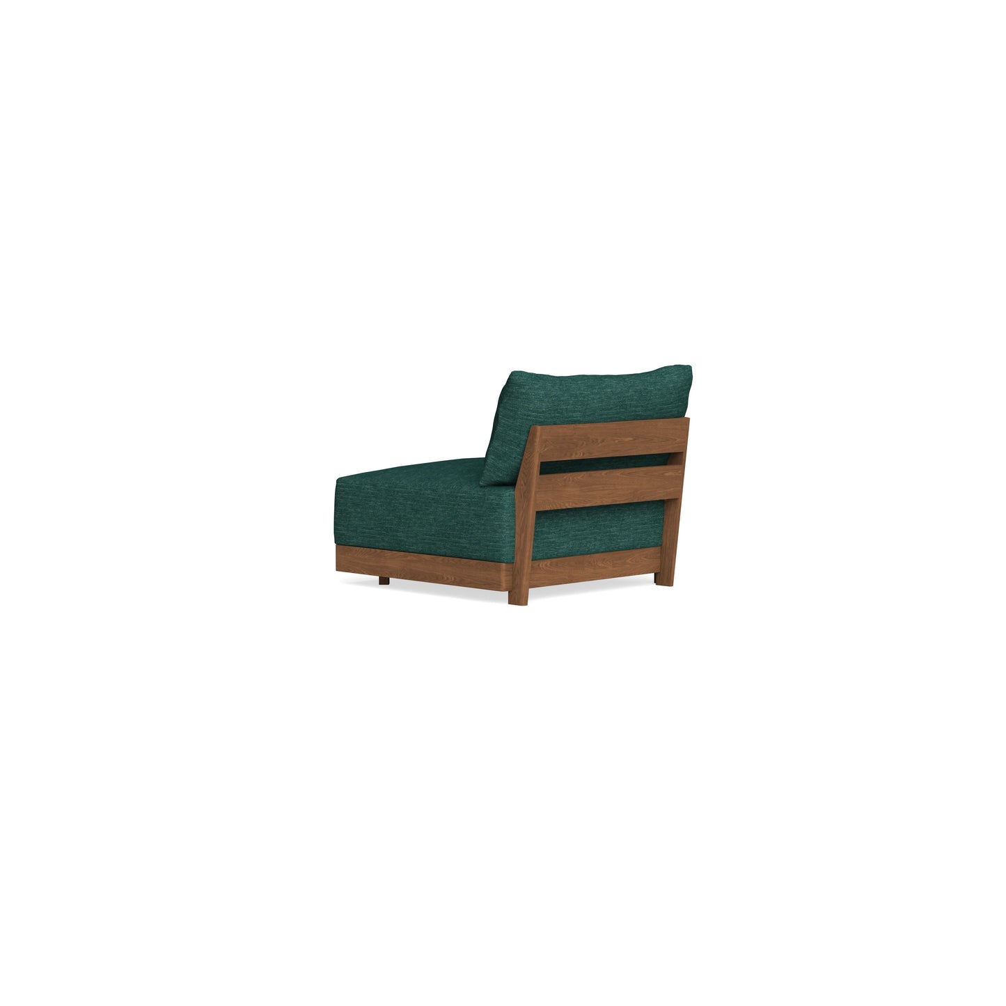 Modular Bondi Espresso End Chair in Forest Green | Memory Foam Blend
