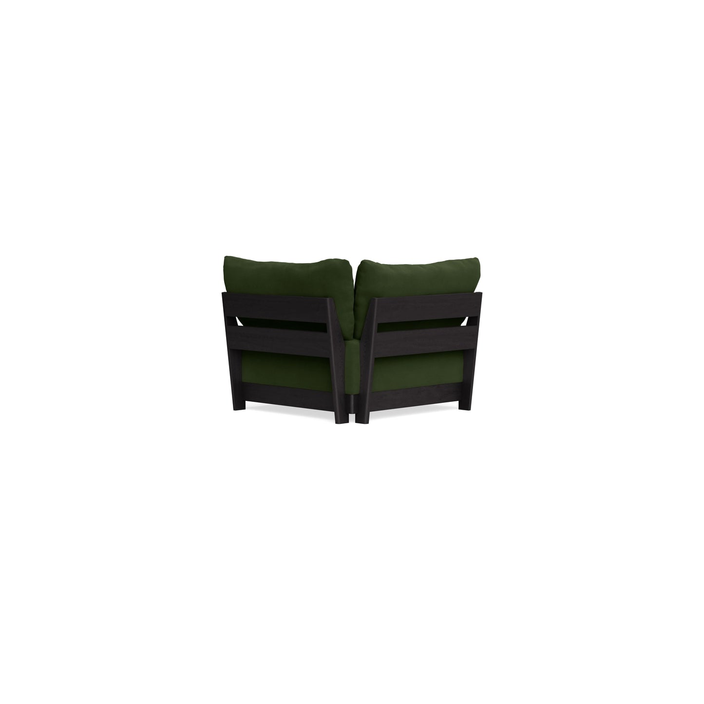 Modular Bondi Black Corner Chair in Tuscan Green | Memory Foam Blend