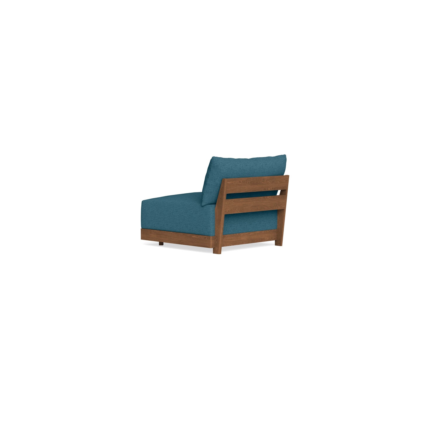 Modular Bondi Espresso Armless Chair in Aegean Blue | Memory Foam Blend