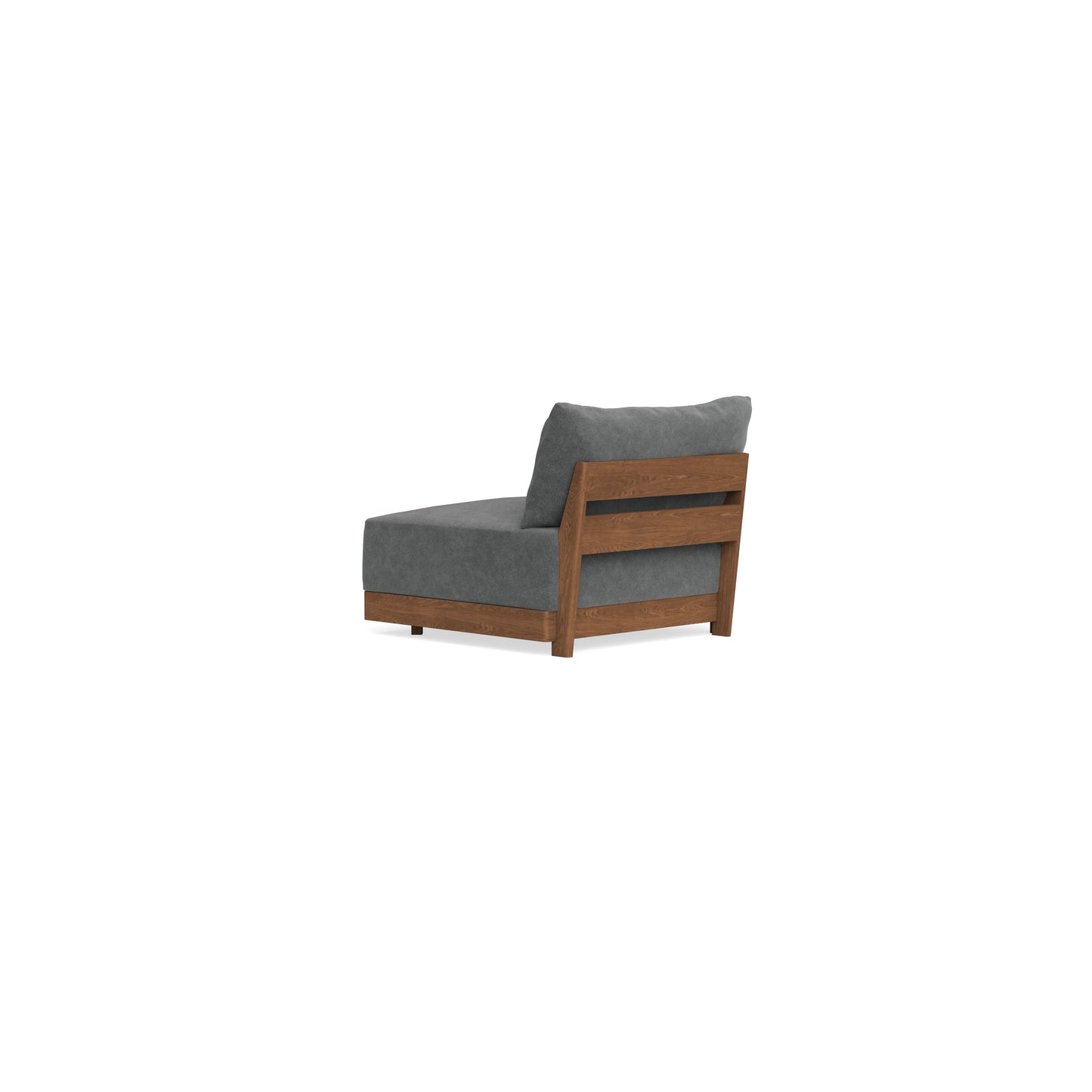 Modular Bondi Espresso End Chair in Chimney Gray | Memory Foam Blend