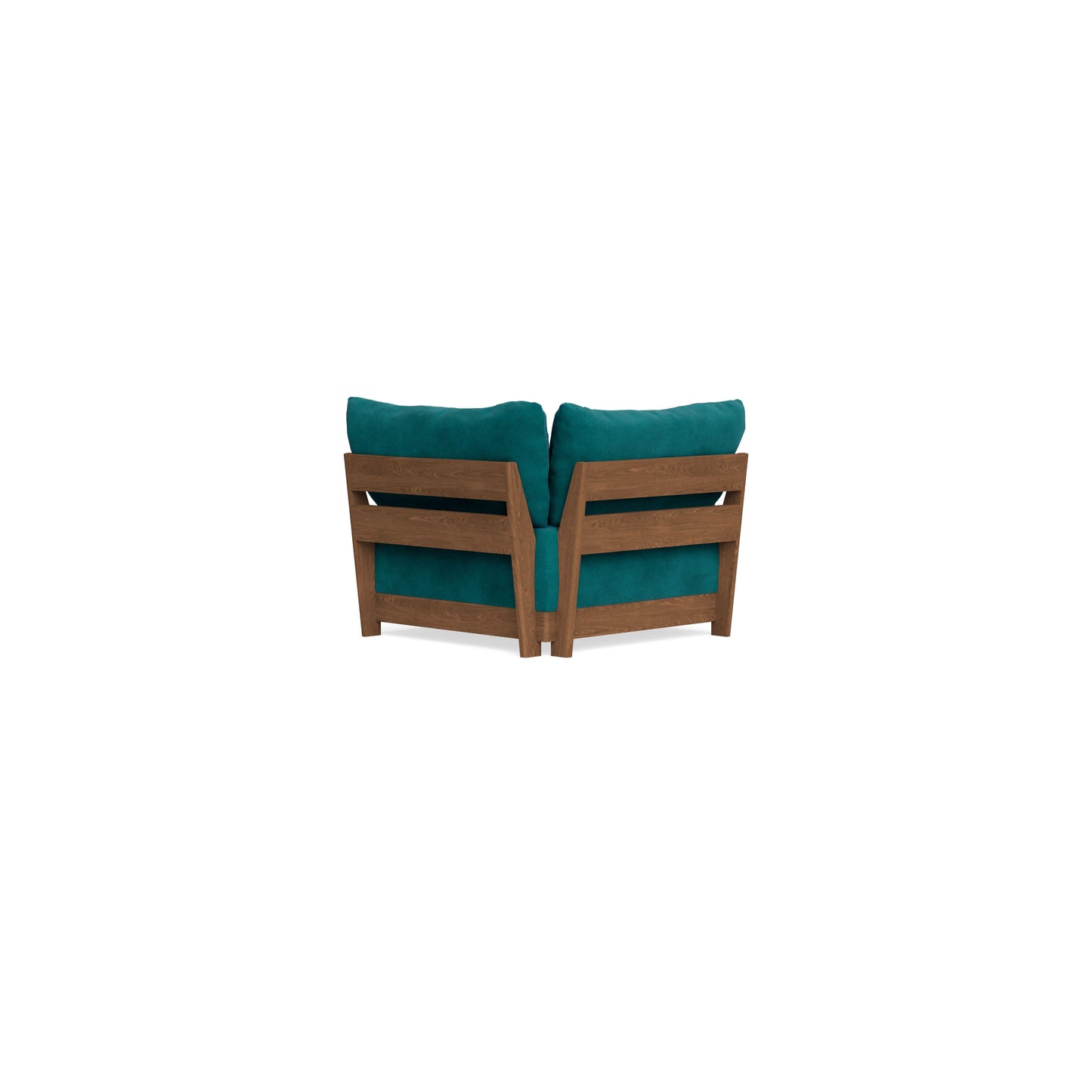 Modular Bondi Espresso Corner Chair in Peacock | Memory Foam Blend