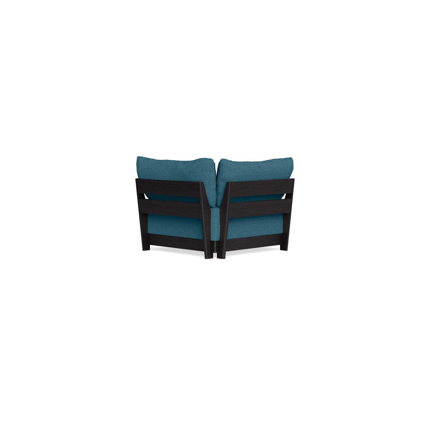 Modular Bondi Black Corner Chair in Aegean Blue | Memory Foam Blend