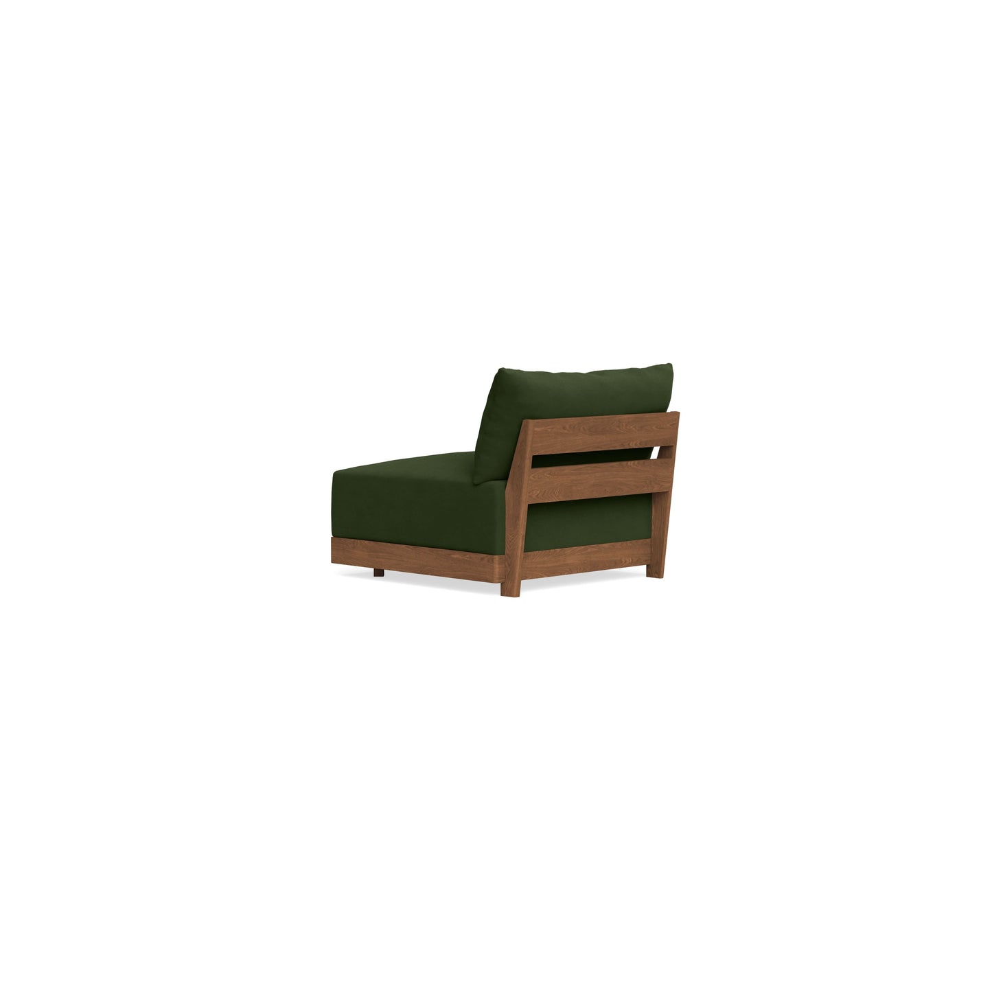 Modular Bondi Espresso Armless Chair in Tuscan Green | Memory Foam Blend