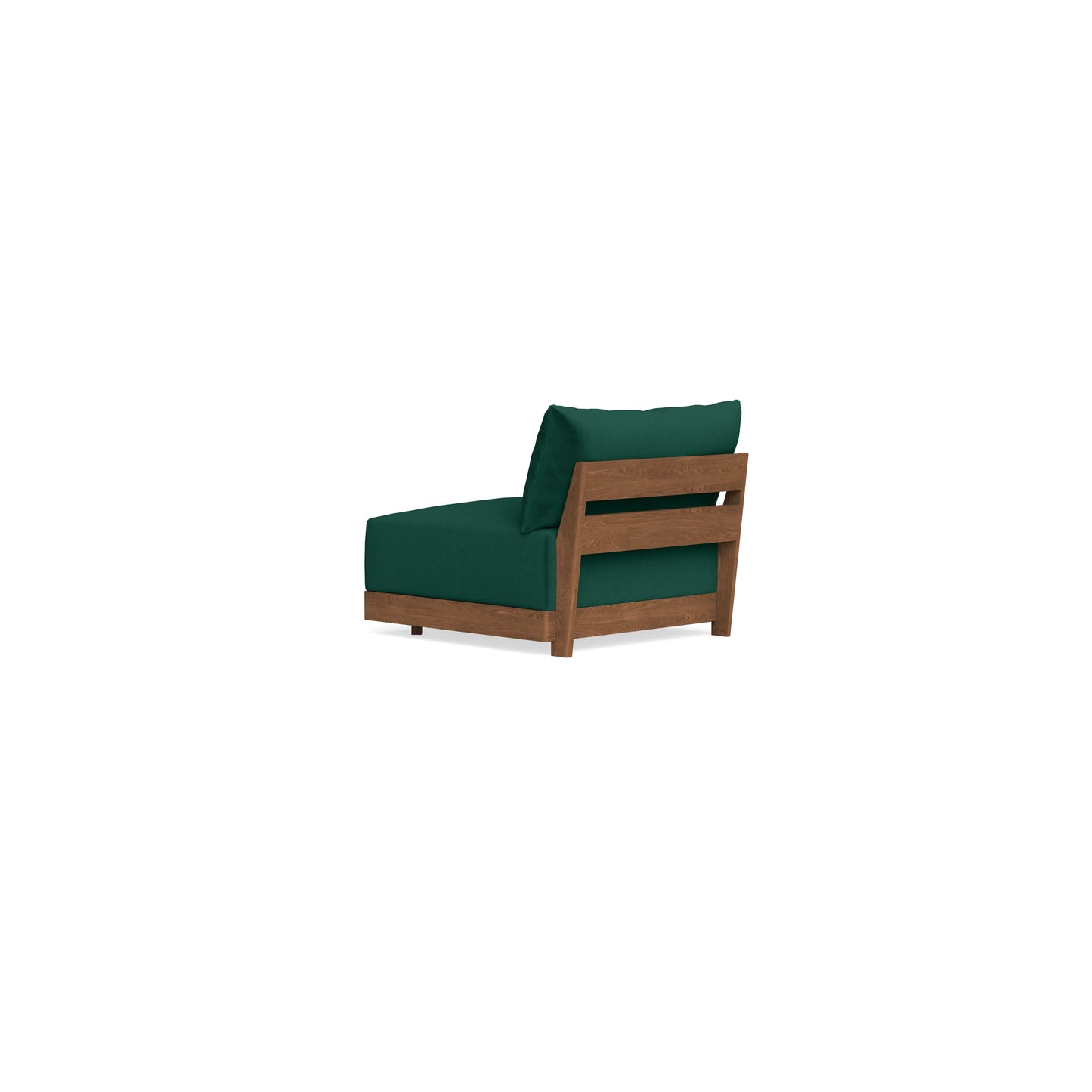 Modular Bondi Espresso Armless Chair in Evergreen | Memory Foam Blend