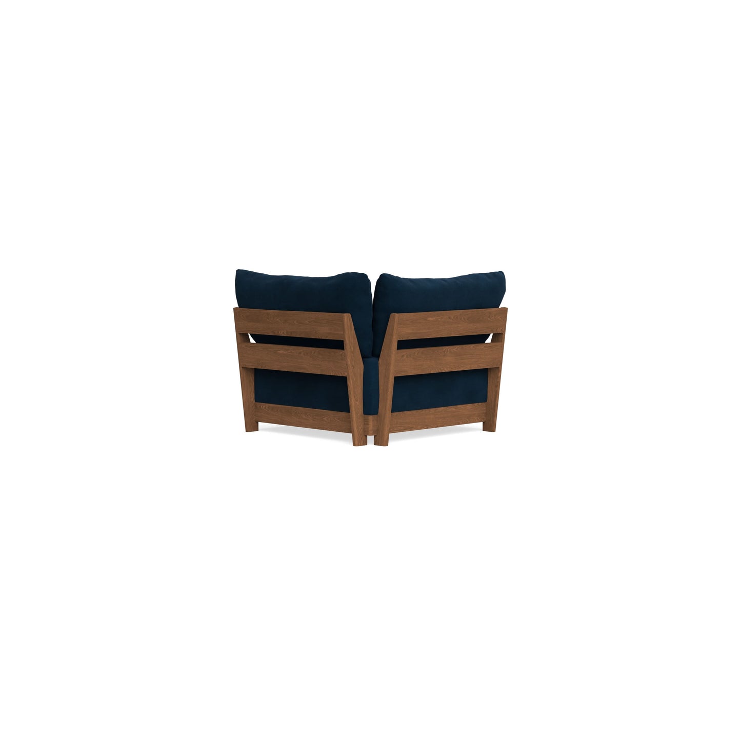 Modular Bondi Espresso Corner Chair in Royal Blue | Memory Foam Blend