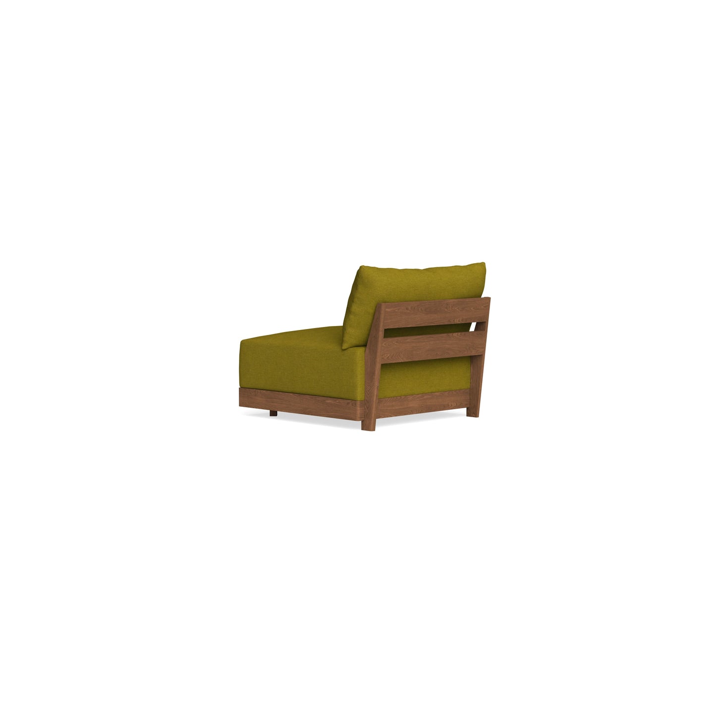 Modular Bondi Espresso Armless Chair in Olive Green | Memory Foam Blend